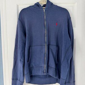 Polo Ralph Lauren Navy Zip Hoodie Red Pony Logo Men’s XL